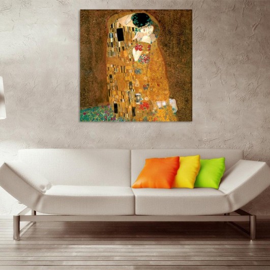 Lienzo o canvas sobre bastidor, imagen "Beso de Klimt" (varios tamaños)