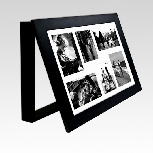 Cubrecontador con marco negro y frontal portafotos 6 fotos (Hueco interior 43x33cm)