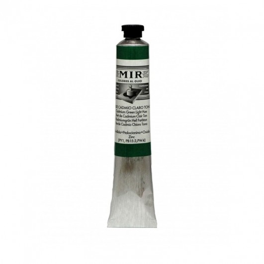 Pintura óleo extrafino MIR color verde cadmio claro tono nº PY1, PB15:3, PW4 (Tubo 20ml)