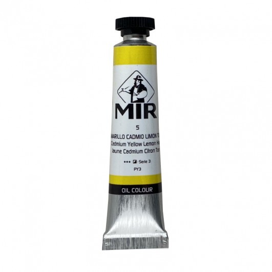 Pintura óleo extrafino MIR color amarillo cadmio limon tono nº 5 (Tubo 20ml)