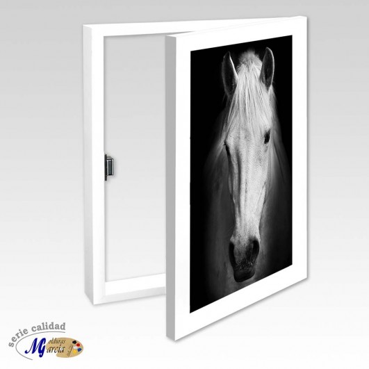 Cubrecontador vertical con marco frontal blanco imagen Horse (varias medidas)