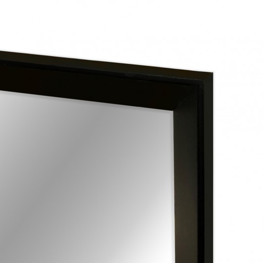 Cuadro con espejo, marco lacado negro efecto profundidad (varias medidas)