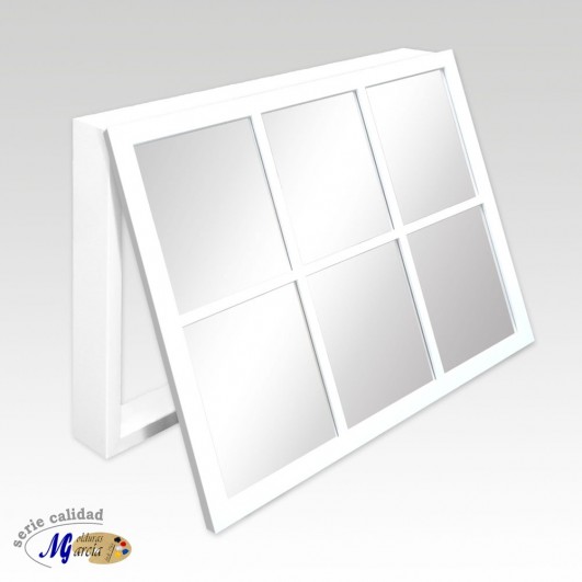Cubrecontador horizontal marco blanco y frontal espejo ventana (varias medidas)