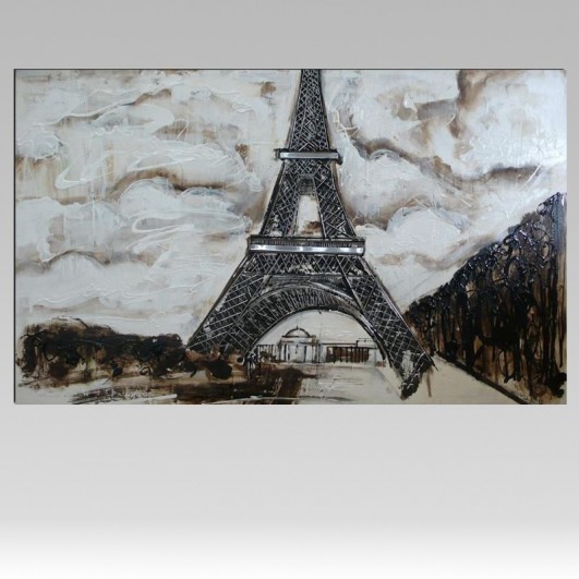 Cuadro obra original en relieve de R. Escribano - Torre Eiffel (150x90)