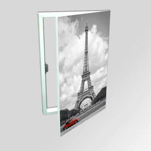 Cubrecontador vertical imagen coche rojo Torre Eiffel Paris (varios colores y medidas)